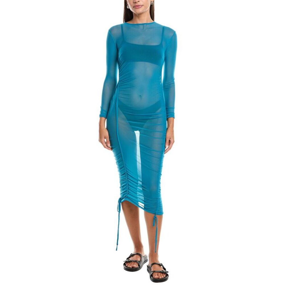 Haight Womens  Let Mesh Midi Dress, Blue